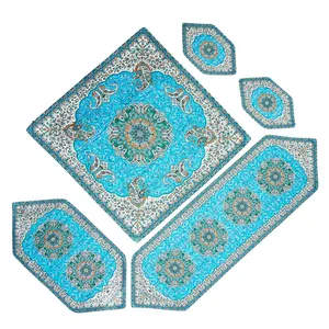 ست 5 تکه رومیزی ترمه یزد طرح ترنج