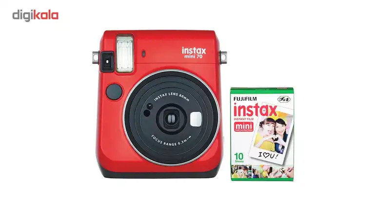 دوربین عکاسی چاپ سریع فوجی فیلم مدل Instax mini 70 همراه با یک بسته فیلم 10 تایی