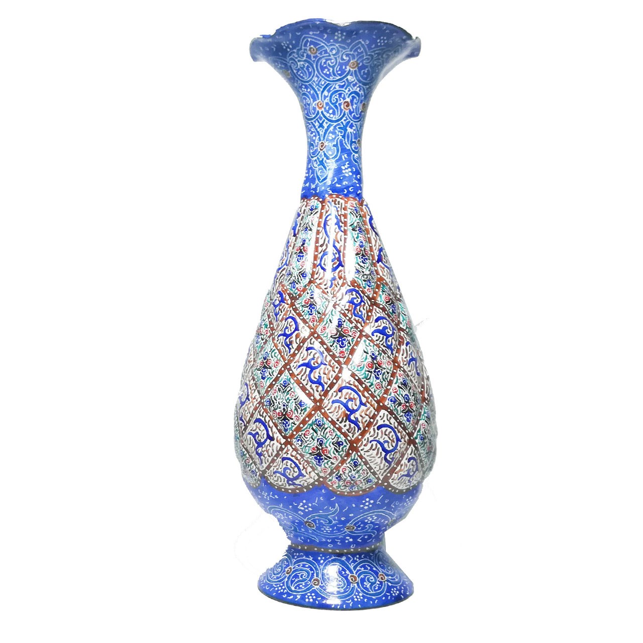 گلدان میناکاری گوهرچین کد 3487 ارتفاع 20 سانتی متر