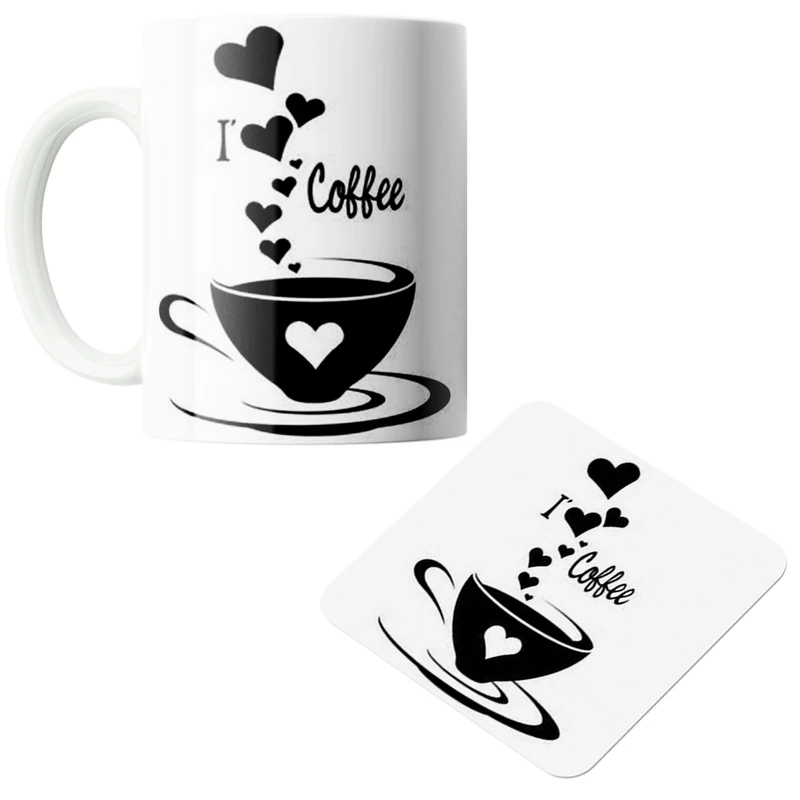 ماگ پاد آفرین مدل Coffee کد z381 به همراه زیر لیوانی
