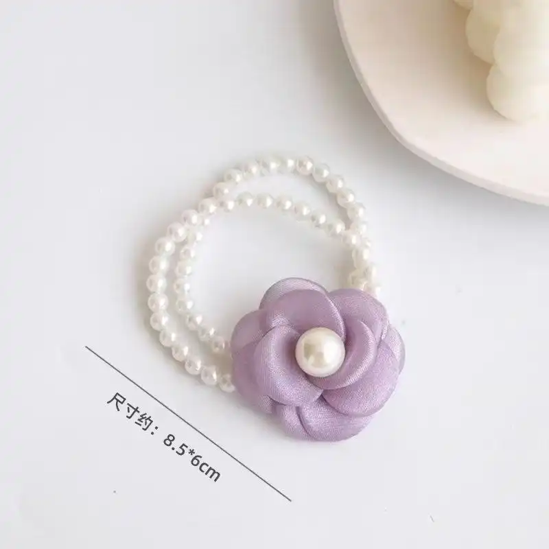 کش مو زنانه مدل گل بابونه و مروارید