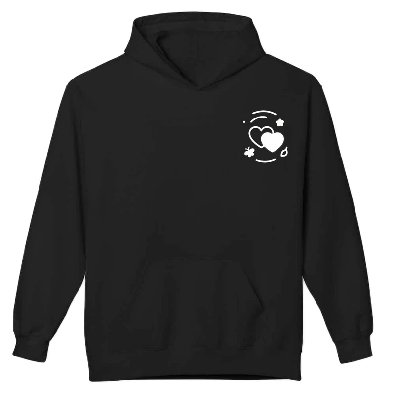 هودی مردانه پاد آفرین مدل فانتزی طرح قلب و گل و پروانه دوطرف چاپ کد 068