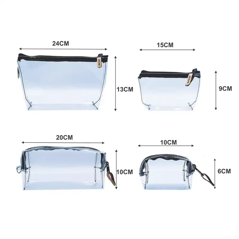 کیف لوازم آرایش زنانه مدل  شفاف sayas GM1234 مجموعه 4 عددی