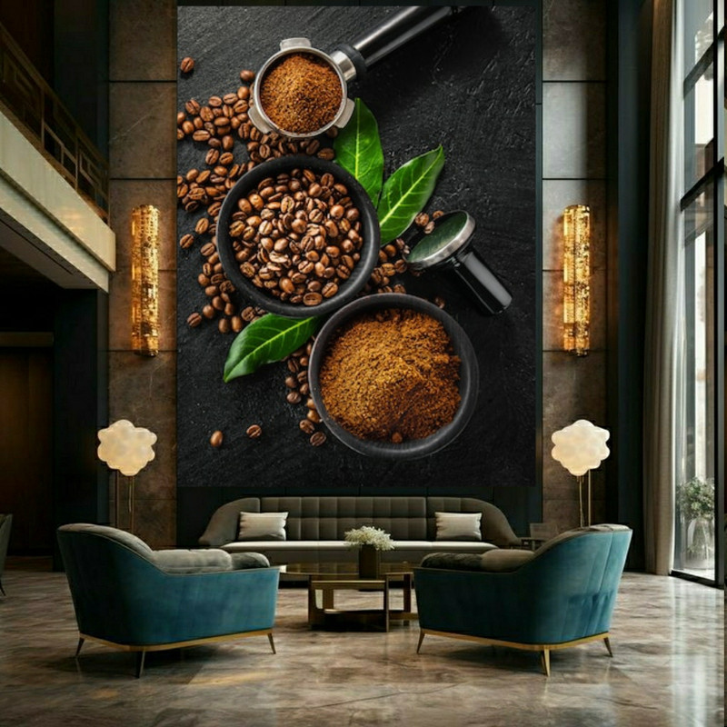 پوستر طرح مخمل پودر قهوه فانتزی کد FP105204