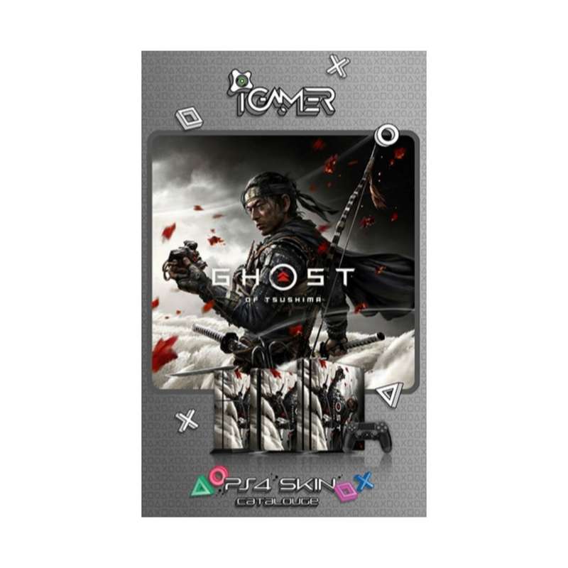 برچسب پلی استیشن 4 پرو مدل ghost of toushima 