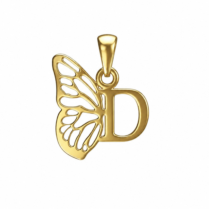 آویز گردنبند بند و طلا 18 عیار زنانه مدوپد مدل  حرف D کد kc18829