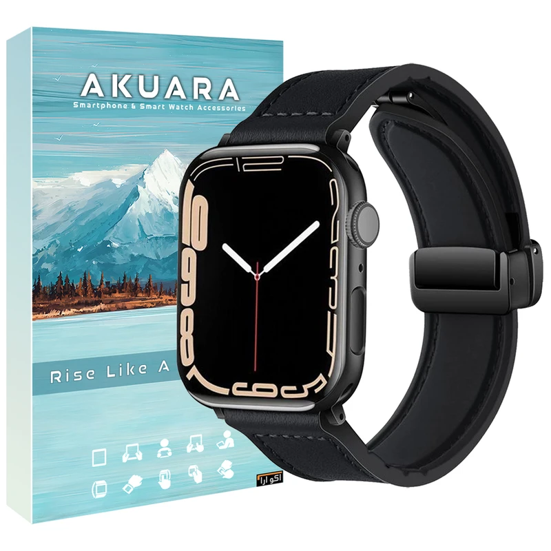 بند آکوآرا مدل Leather SicMag مناسب برای اپل واچ 44 میلیمتری سری SE 3 