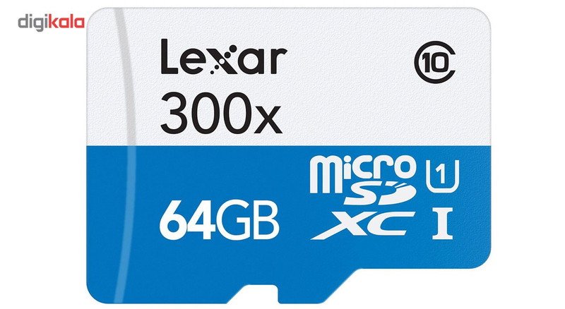کارت حافظه‌ microSDXC لکسار مدل High-Performance کلاس 10 استاندارد UHS-I U1 سرعت 45MBps 300X ظرفیت 64 گیگابایت