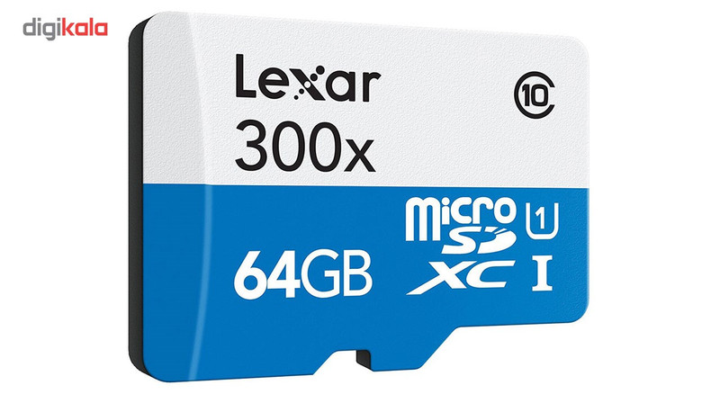 کارت حافظه‌ microSDXC لکسار مدل High-Performance کلاس 10 استاندارد UHS-I U1 سرعت 45MBps 300X ظرفیت 64 گیگابایت