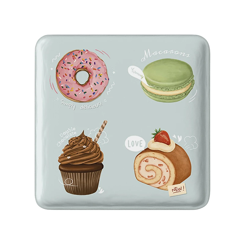 مگنت خندالو طرح کیک و شیرینی پزی مدل مربعی کد 36676