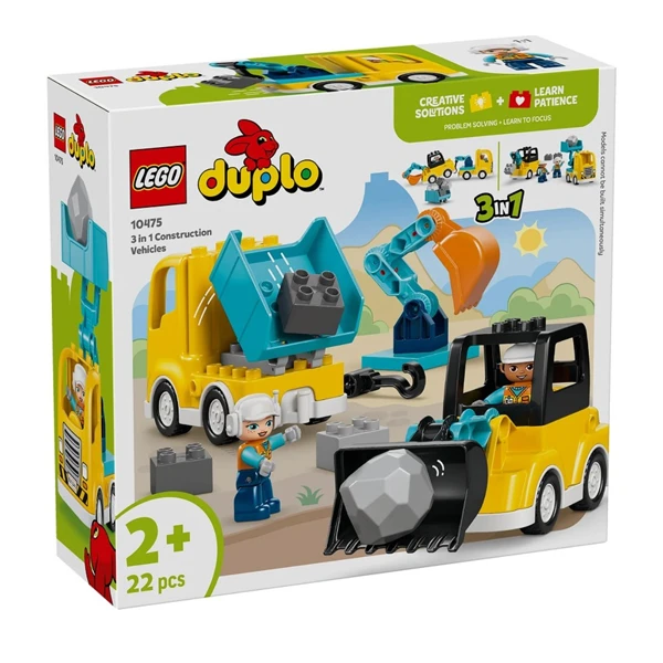 لگو 22 تکه سری دوپلو مدل Construction Vehicles کد 10475