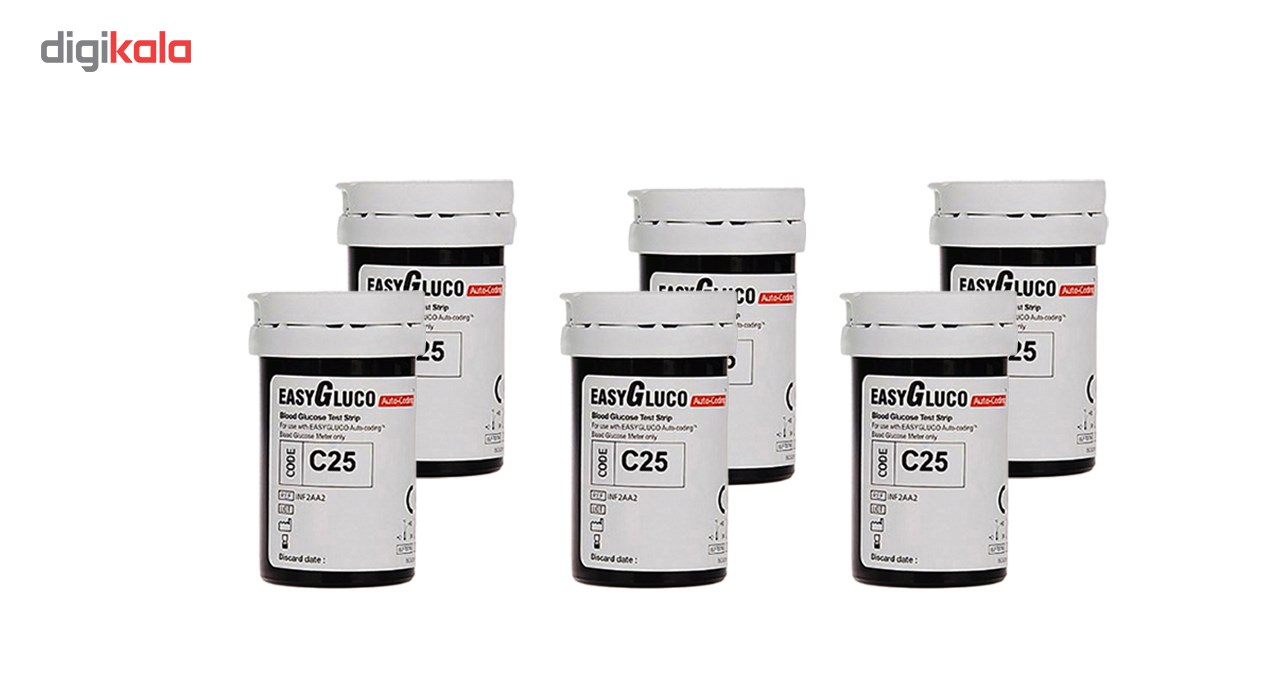 نوار تست قند خون اینفوپیا مدل EasyGluco - شش بسته 25 عددی