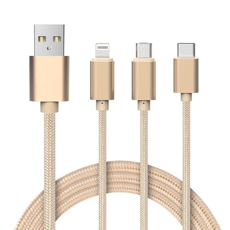 کابل تبدیل USB به لایتنینگ/microUSB/USB-C هوکو مدل X2 Rapid طول 1 متر
