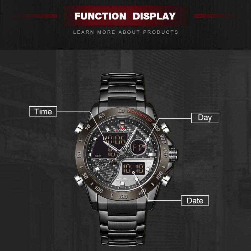 ساعت مچی عقربه‌ای مردانه نیوی فورس مدل nf9171