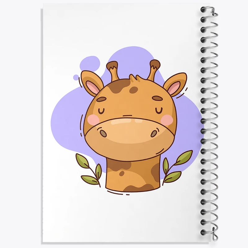 دفتر شطرنجی 50 برگ خندالو مدل زرافه حیوانات بامزه کد 37167