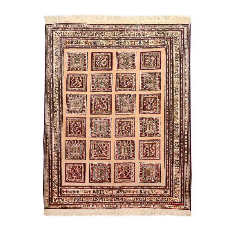 گلیم دستباف یک و نیم متری طرح خشتی مدل AA38