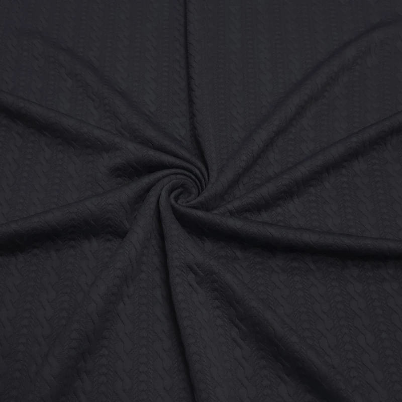 پارچه لباس عرض 1.6 متر مدل دورس فتیله ای رنگ مشکی