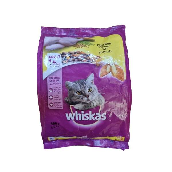 غذای خشک گربه بالغ ویسکاس مدل گوشت مرغ وزن 480 گرم