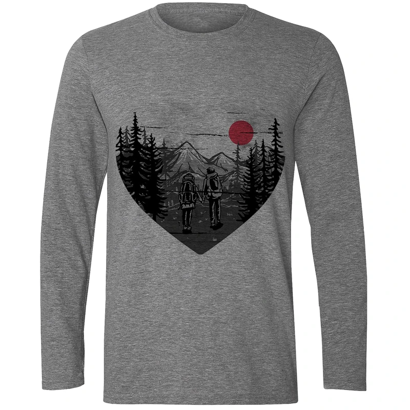 تیشرت آستین بلند مردانه مدل جنگل W119