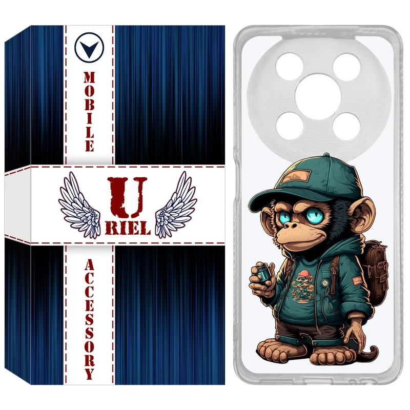 کاور یوریل مدل Clear کد 36 طرح میمون مناسب برای گوشی موبایل وکال V2 / V2 Lite