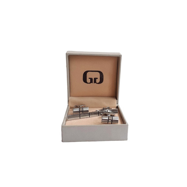 ست دکمه سردست و گیره کراوات مردانه مدل FA کد 2