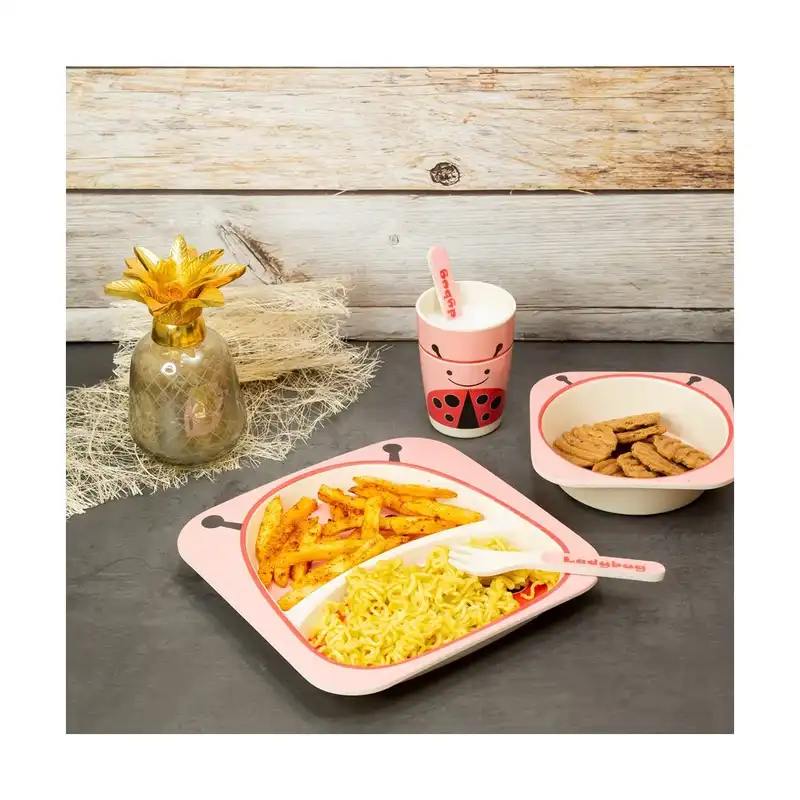 سرویس غذاخوری کودک طرح کفشدوزک مدل 208 مجموعه 5 عددی