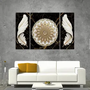 تابلو شاسی بکلیت طرح گل و پر مدل SH-462 مجموعه 3 عددی