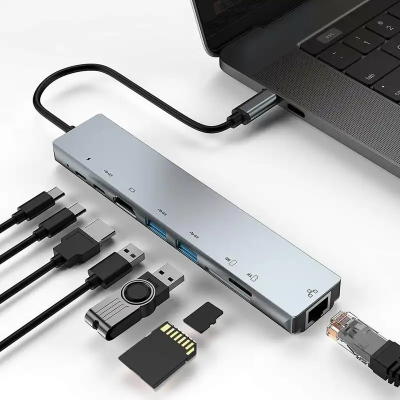 هاب 8 پورت USB-C گرین لاین مدل 8 GNIN
