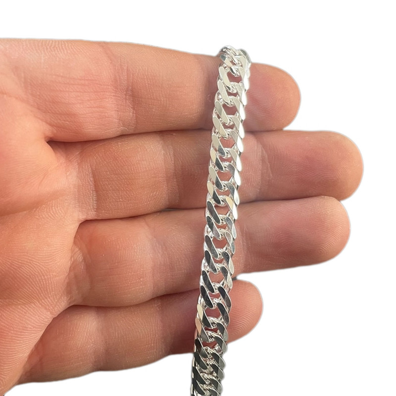 دستبند نقره مردانه مدل دوبل کد roz12