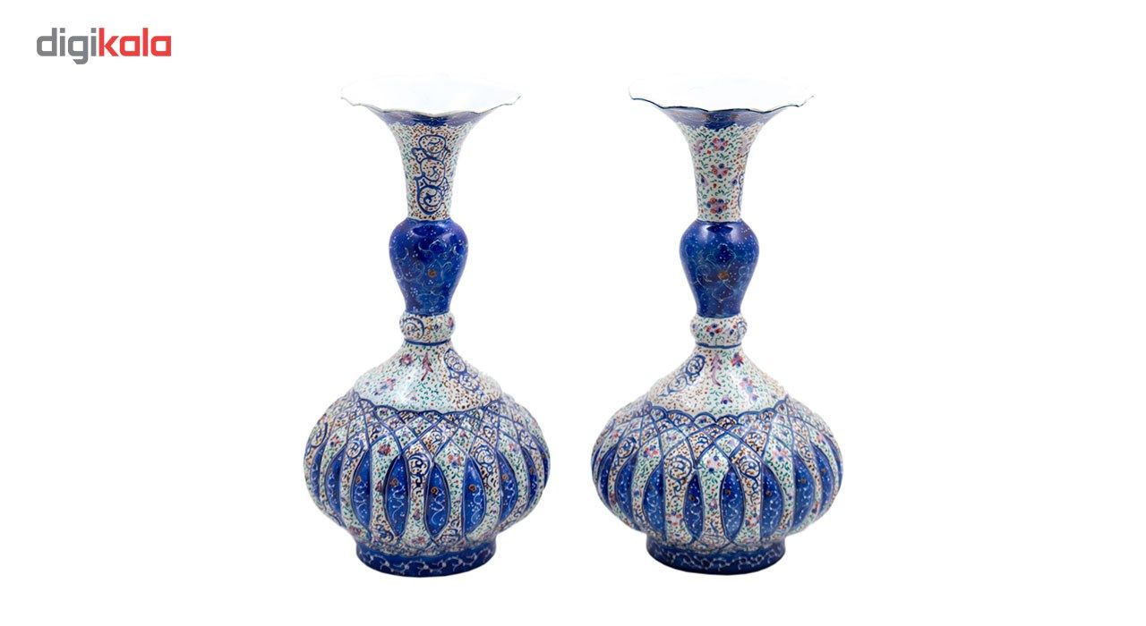 گلدان میناکاری مسی رستا طرح گیلاسی 6-13-102 ارتفاع 23 سانتی متر main 1 1