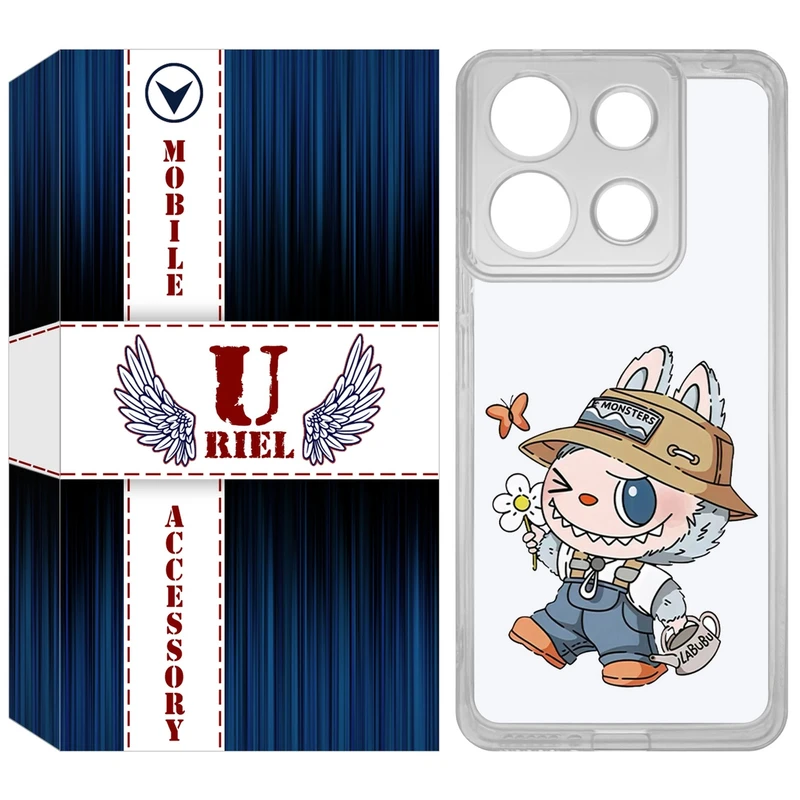 کاور یوریل مدل Clear کد 111 طرح لبوبو Labubu مناسب برای گوشی موبایل شیائومی Redmi Note 13 4G