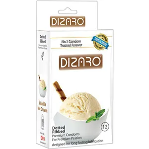 کاندوم خاردار دیزارو مدل Vanilla Ice Cream بسته 12 عددی