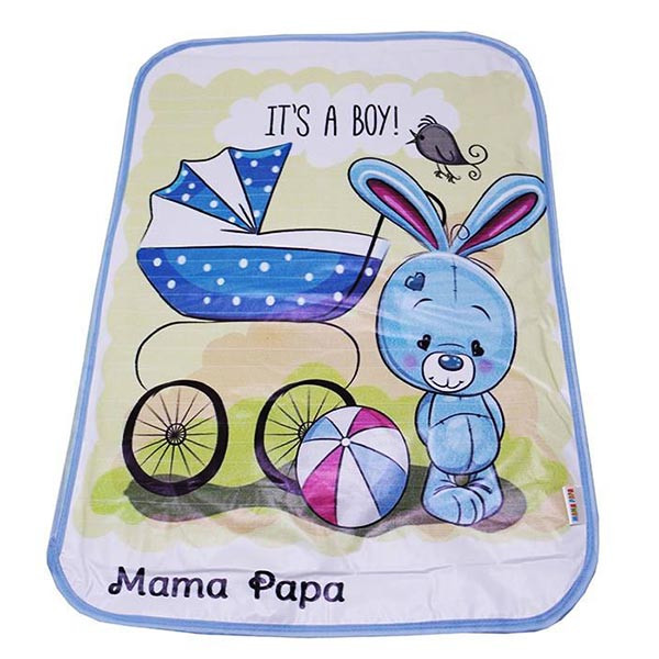 زیرانداز تعویض نوزاد ماما پاپا طرح کالسکه و خرگوش کد 219