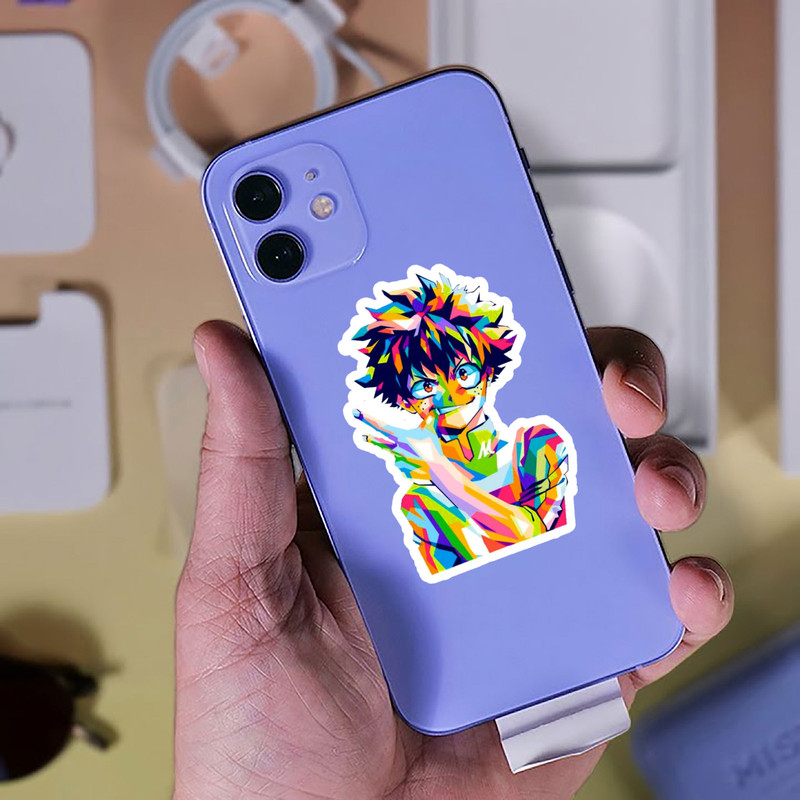 استیکر لپ تاپ پیکسل میکسل مدل انیمه My Hero Acadmia میدوریا وان فور آل