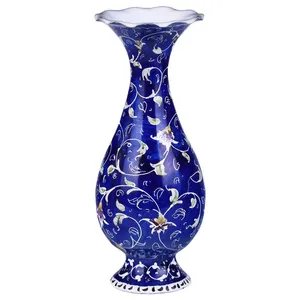 گلدان مسی میناکاری صالحی زاده طرح گل دریا مدل 00 - 34 ارتفاع 15سانتی متر
