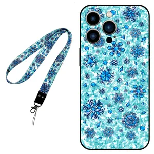 Megafone Snow Flake 0014 Cover For Apple iPhone 14 Pro Max With Neckband