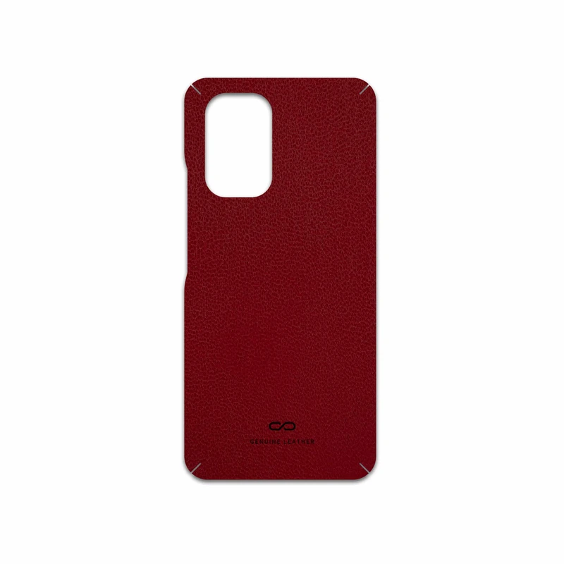 برچسب پوششی ماهوت مدل Red-Leather مناسب برای گوشی موبایل شیائومی Poco F3 5G