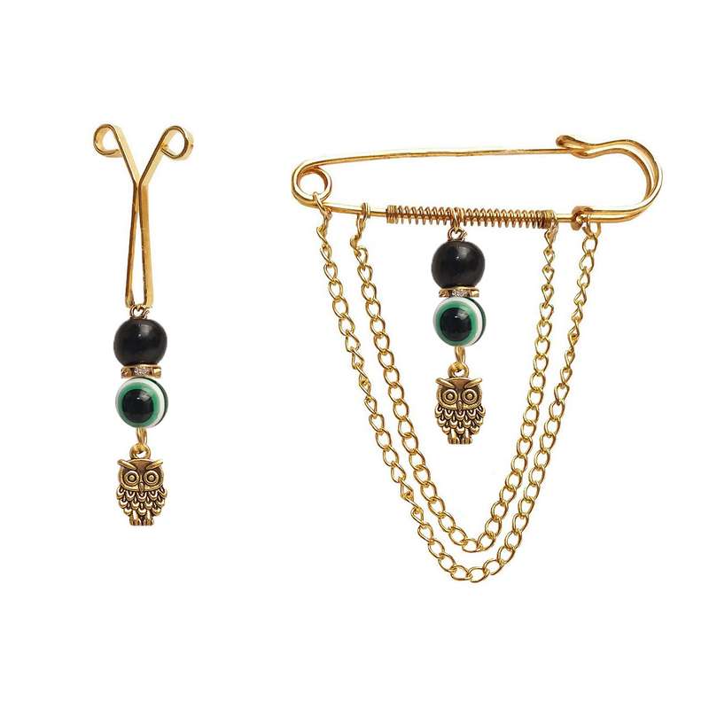 سنجاق سینه زنانه مدل چشم نظر به همراه گیره روسری