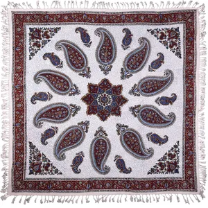 سفره قلمکار  نرگس خانی درجه یک طرح خورشید سرخ مدل 00-16 سایز 100x100