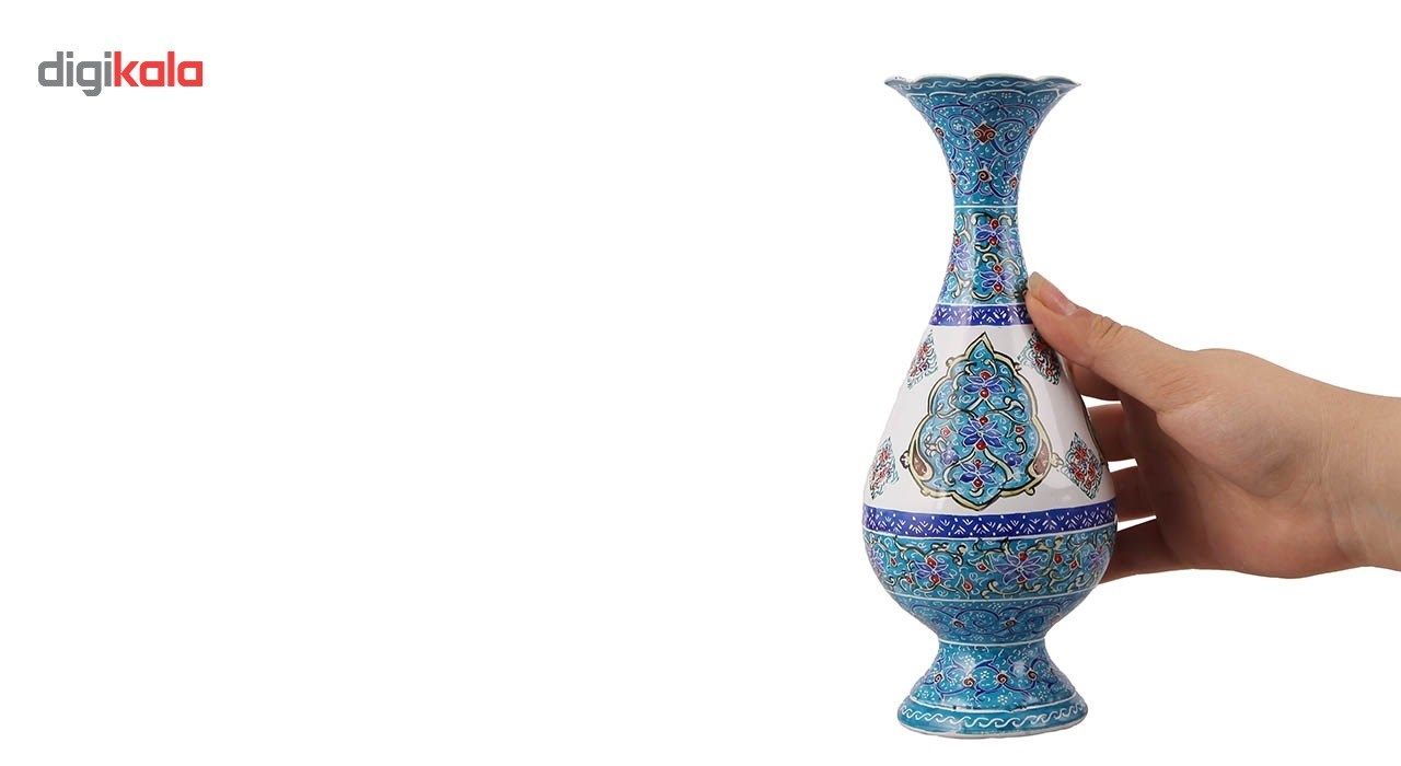 گلدان مسی میناکاری اثر ابوالقاسمی کد 170053 main 1 4