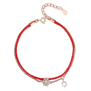 دستبند نقره زنانه مدل ستاره طلایی