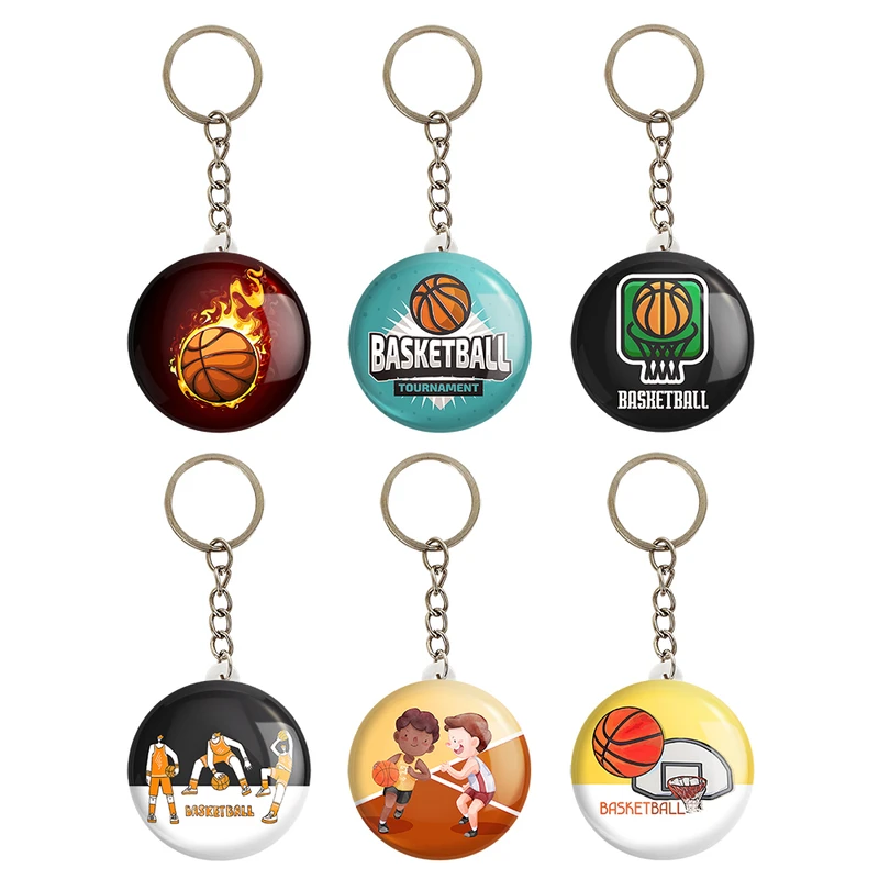 جاکلیدی خندالو مدل بسکتبال Basketball کد 1706A مجموعه 6 عددی