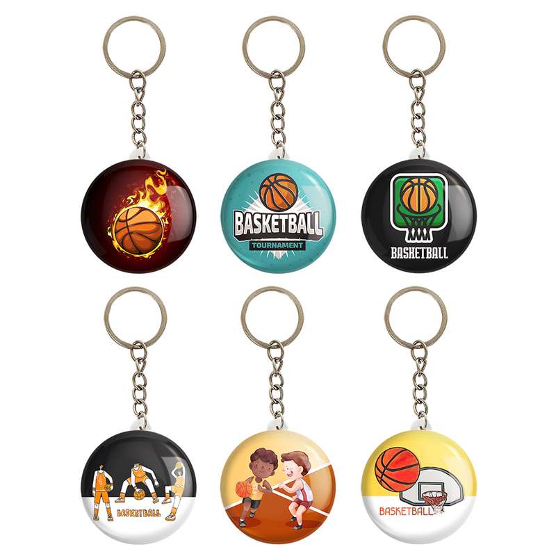 جاکلیدی خندالو مدل بسکتبال Basketball کد 1706A مجموعه 6 عددی