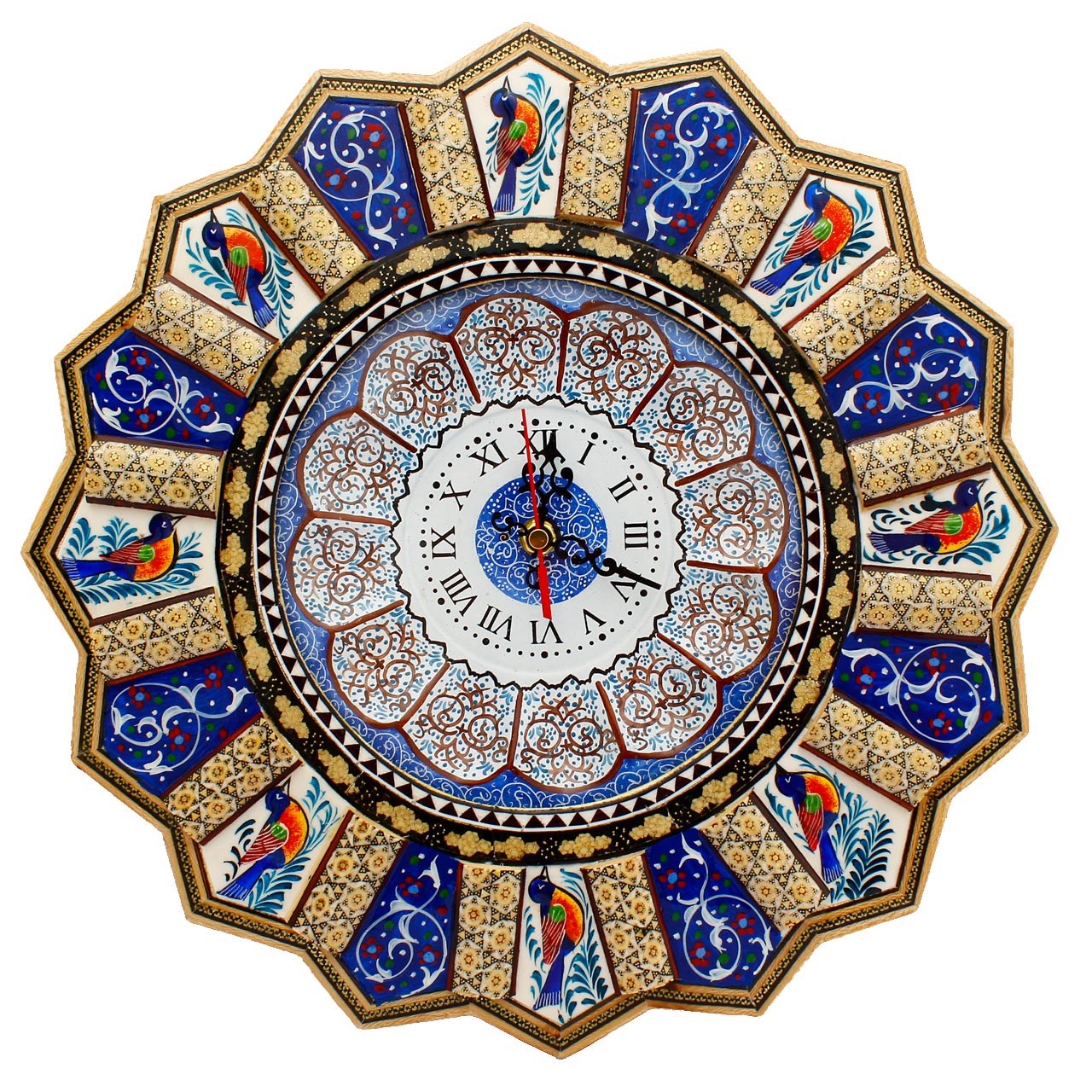 Inlay handicraft clock , Solar Model, Code Mkh33