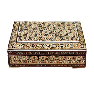 جعبه جواهرات خاتم کاری طرح چهار گوش کد SP8