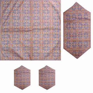 ست 4 تکه رومیزی ترمه ابریشمی کد 1007