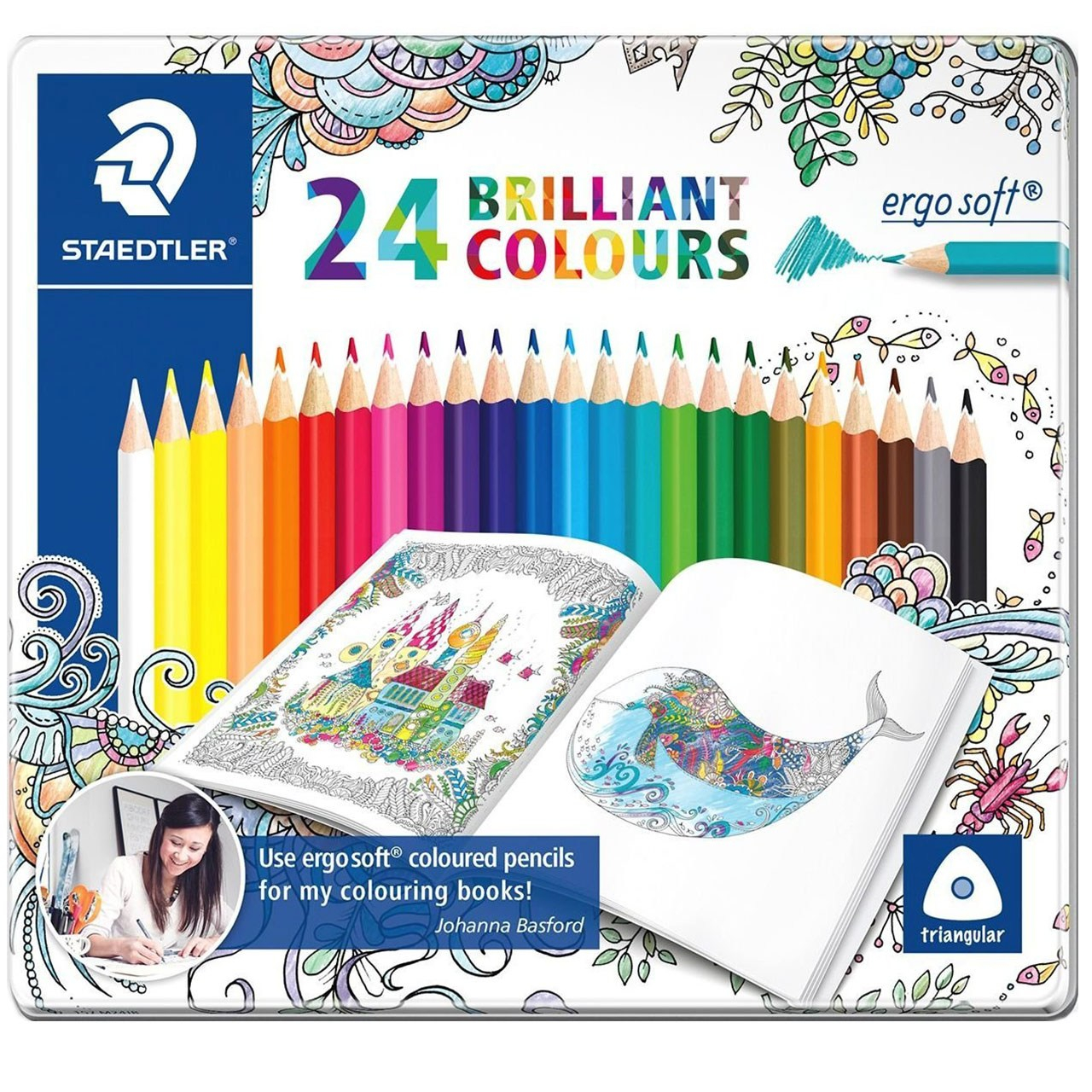 مداد رنگی 24 رنگ استدلر مدل Ergosoft 157 M24JB