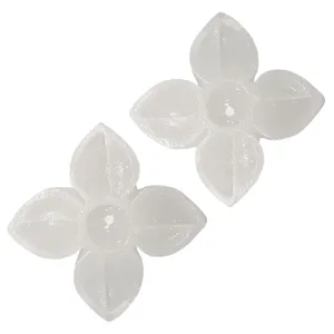 شمعدان سنگ نمک طب سنگ طرح گلبرگ کد TC-10112 - بسته دو عددی