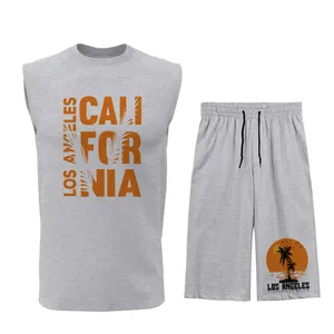 ست تاپ و شلوارک مردانه طرح کالیفرنیا مدل C079G