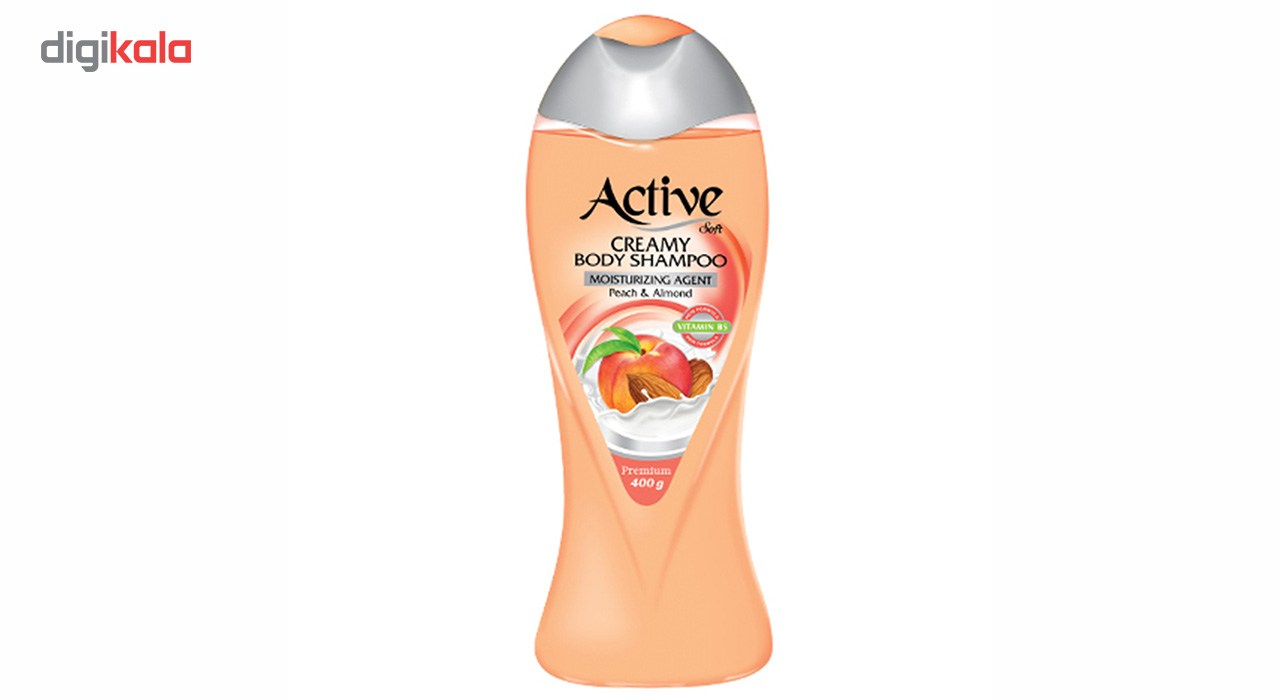 شامپو بدن کرمی اکتیو مدل Peach And Almond مقدار 400 گرم